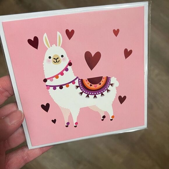 Pop-up Llama Valentine’s Day Card 4.5” x 4.5” I Love You Llots! Pink NWT New - Picture 4 of 7